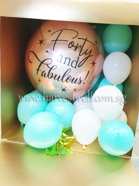 Customize Surprise Box with Forty & Fab ORBZ Balloon